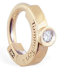TummyToys® Solid Yellow Gold with Real Diamond Solitaire
