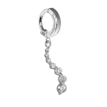 Belly Bars. TummyToys 14K White Gold Diamond Journey Navel Ring - Solid 14k White Gold Belly Ring with Claw DIAMONDS