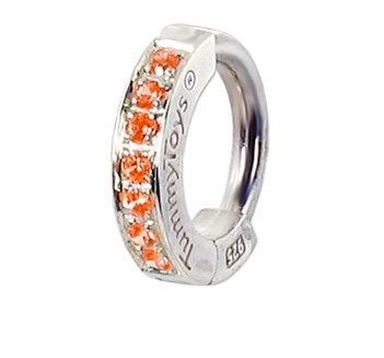 Buy Belly Rings. TummyToys Orange CZ Sleeper Belly Piercing - Orange CZ Paved Solid Silver Belly Ring