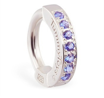 TummyToys® Purple CZ Paved Silver Sleeper Navel Ring. Belly Rings Australia.