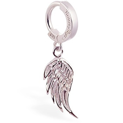 TummyToys® Silver Femme Metale's Angel Wing Navel Ring