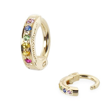 TummyToys® 14K Yellow Gold Rainbow Sapphire Belly Ring. Belly Rings Australia.