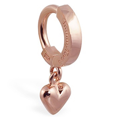 TummyToys® 14K Rose Gold Puffed Heart Navel Ring