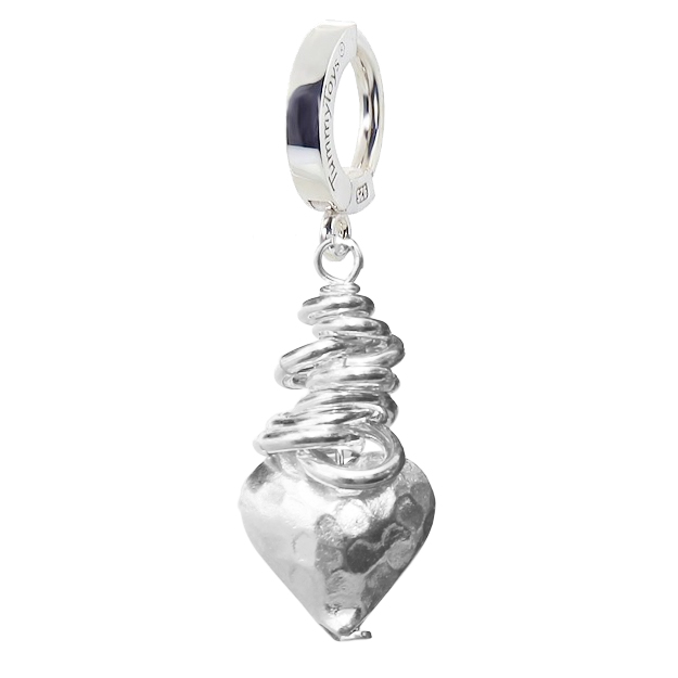 Belly rings. Saltwater Silver Hammered Heart Clasp - Solid Silver Hand Crafted Navel Jewellery