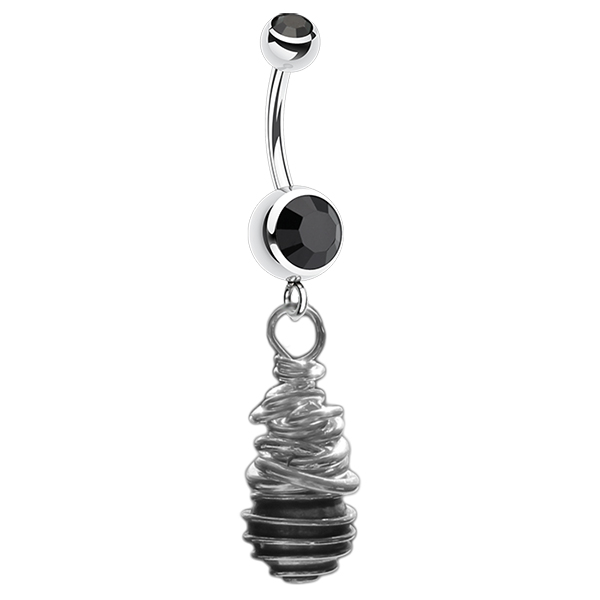 High End Belly Rings . Saltwater Silver Stripe Belly Bar - Solid Silver Natural Australian Hand Crafted Belly Rings