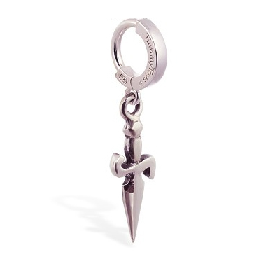 Buy Belly Rings. TummyToys Femme Metale Dagger Huggy - Solid 925 Silver with a Symbolic Dagger