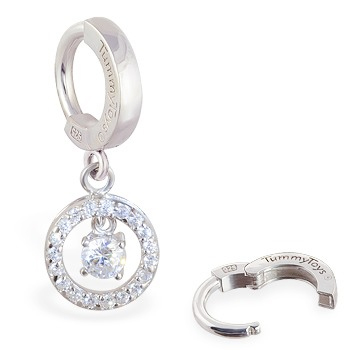 TummyToys® Silver Bullseye CZ Drop - Navel Jewellery Shop Australia