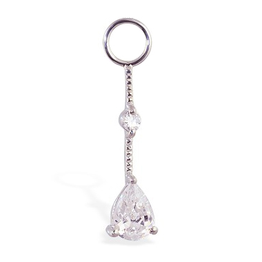 Belly Button Rings. TummyToys Cubic Zirconia Diamond Drop Swinger Charm - Changeable Floating Swinger Charm