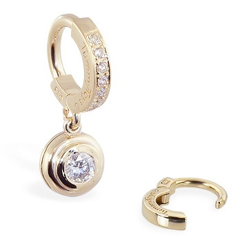 TummyToys® Yellow Gold with 1/4 Ct Diamond Pendant - Australian Belly Ring Store