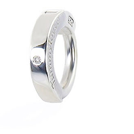 TummyToys® Silver Sleeper with a 1 Point DIAMOND Navel Ring