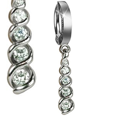 TummyToys® White Gold Diamond Journey Navel Ring