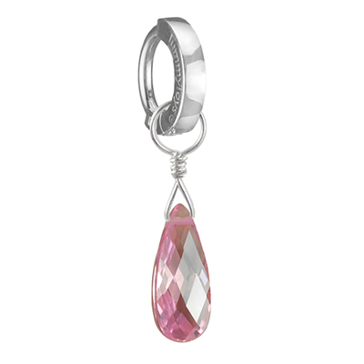 High End Belly Rings . TummyToys Faceted Ice Drop Swinger Charm - Changeable Floating Swinger