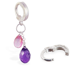 TummyToys® Pink Topaz and Natural Amethyst Belly Jewellery