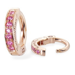 TummyToys® Rose Gold Pink Sapphire Sleeper - Solid 14k Rose Gold Belly Ring with Pink Sapphires
