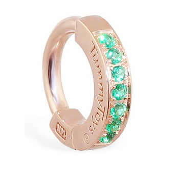 TummyToys® Rose Gold Emerald Pave Sleeper. Shop Belly Rings.