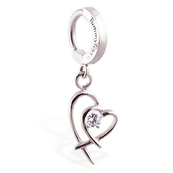 TummyToys® Double Heart Surgical Steel Clasp - Designer Belly Rings Australia