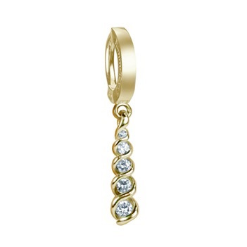 Belly rings. TummyToys Yellow Gold Diamond Journey Navel Ring - Solid 14k Yellow Gold Belly Ring with DIAMONDS
